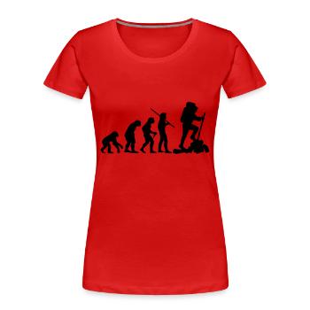 alpinistes Evolution / randonneurs - T-shirt bio Premium Femme - rouge - Devant - Mia (176cm)