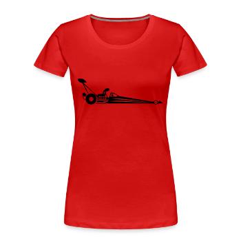 Race Dragster - Frauen Premium Bio T-Shirt - Rot - Vorne - Mia (176cm)