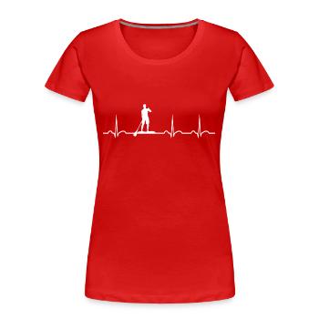 Stand Up Paddle Board Standup Paddle Battement de cœur - T-shirt bio Premium Femme - rouge - Devant - Mia (176cm)