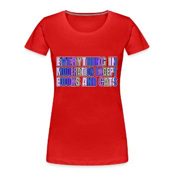 lecteurs fréquents amoureux des livres persans amoureux des animaux de compagnie - T-shirt bio Premium Femme - rouge - Devant - Mia (176cm)