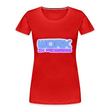 Work in progress - Frauen Premium Bio T-Shirt - Rot - Vorne - Mia (176cm)