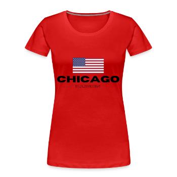 Chicago - Women's Premium Organic T-Shirt - red - Front - Mia (176cm)