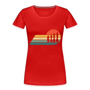 Schach retro Hobby - Frauen Premium Bio T-Shirt - Rot - Vorne - Mia (176cm)