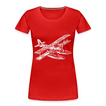 Vintage Einmotoriges Wasserflugzeug Retro Style - Frauen Premium Bio T-Shirt - Rot - Vorne - Mia (176cm)