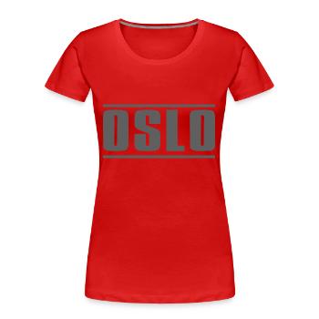 Oslo - Frauen Premium Bio T-Shirt - Rot - Vorne - Mia (176cm)