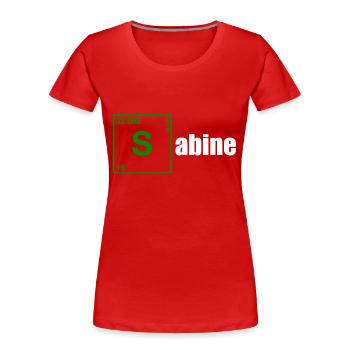 Sabine Gift white - Women's Premium Organic T-Shirt - red - Front - Mia (176cm)