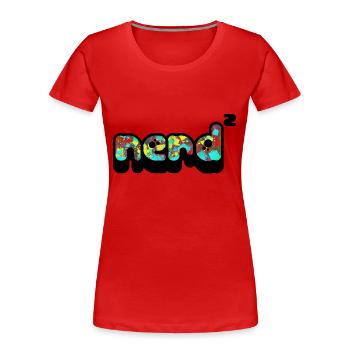 Nerd - Women's Premium Organic T-Shirt - red - Front - Mia (176cm)