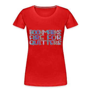 Comptable chemise drôle dictons Typographie Lecteurs - T-shirt bio Premium Femme - rouge - Devant - Mia (176cm)