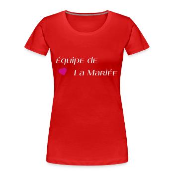 Équipe de la mariée - T-shirt bio Premium Femme - rouge - Devant - Mia (176cm)