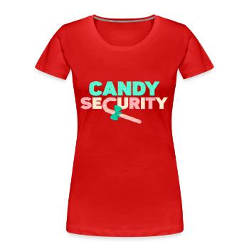 Sécurité des bonbons - T-shirt bio Premium Femme - rouge - Devant - Mia (176cm)