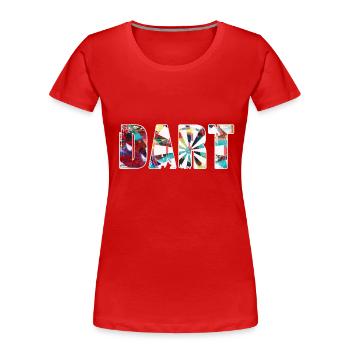 Dart,Graffiti,Painting,Dartboard,Darts - Women's Premium Organic T-Shirt - red - Front - Mia (176cm)
