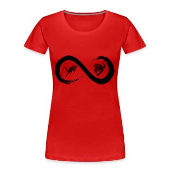 Tauchen bis ins Unendliche - Frauen Premium Bio T-Shirt - Rot - Vorne - Mia (176cm)