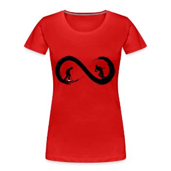 Eishockey bis ins Unendliche - Frauen Premium Bio T-Shirt - Rot - Vorne - Mia (176cm)