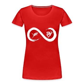 Tauchen bis ins Unendliche - Frauen Premium Bio T-Shirt - Rot - Vorne - Mia (176cm)