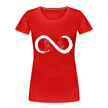 Unendliche Konsole - Frauen Premium Bio T-Shirt - Rot - Vorne - Mia (176cm)