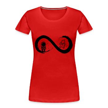 Astronaut bis ins Unendliche - Frauen Premium Bio T-Shirt - Rot - Vorne - Mia (176cm)
