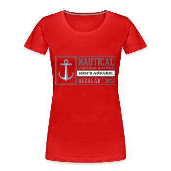 Nautical - Women's Premium Organic T-Shirt - red - Front - Mia (176cm)
