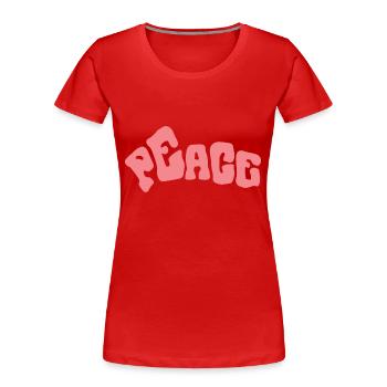 I come in peace im peace couples - Frauen Premium Bio T-Shirt - Rot - Vorne - Mia (176cm)