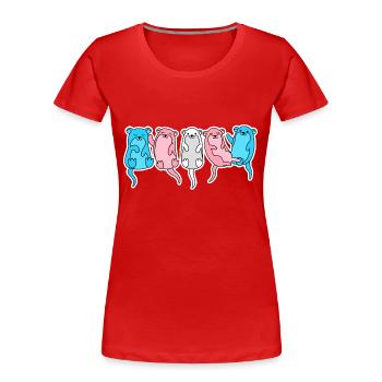 Trans Flagge Otter Design für Trans Menschen - Frauen Premium Bio T-Shirt - Rot - Vorne - Mia (176cm)