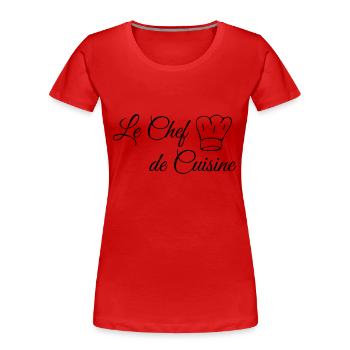 Le Chef de Cuisine - Chefkoch - Frauen Premium Bio T-Shirt - Rot - Vorne - Mia (176cm)