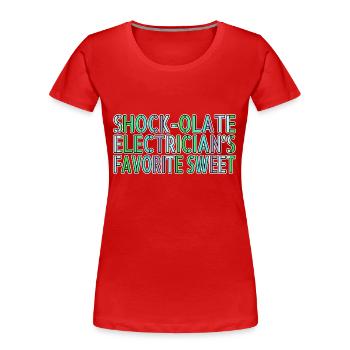 Déclaration cadeau idée électricien humour cadeau drôle - T-shirt bio Premium Femme - rouge - Devant - Mia (176cm)