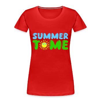 summer time - Frauen Premium Bio T-Shirt - Rot - Vorne - Mia (176cm)