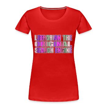 bookworm community reading habits - Frauen Premium Bio T-Shirt - Rot - Vorne - Mia (176cm)