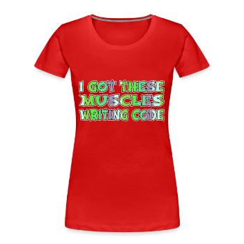 present joke programming languages informatics - Frauen Premium Bio T-Shirt - Rot - Vorne - Mia (176cm)