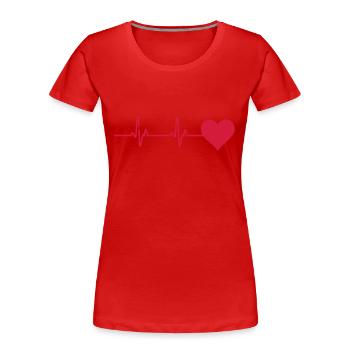 rythme cardiaque moniteur - T-shirt bio Premium Femme - rouge - Devant - Mia (176cm)