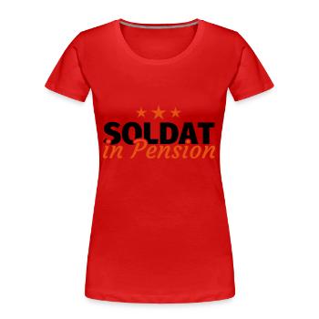 Soldat in Pension Ruhestand Rente - Frauen Premium Bio T-Shirt - Rot - Vorne - Mia (176cm)