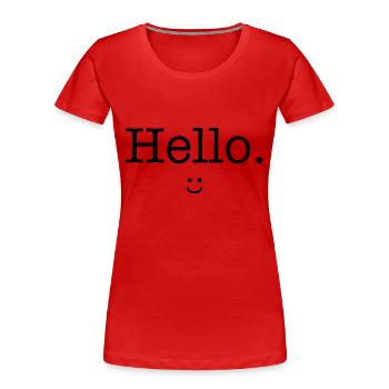 Hello :) - Frauen Premium Bio T-Shirt - Rot - Vorne - Mia (176cm)