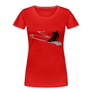 Skifahrer Spur - Frauen Premium Bio T-Shirt - Rot - Vorne - Mia (176cm)