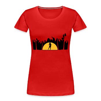 Palmen Hot Girl - Frauen Premium Bio T-Shirt - Rot - Vorne - Mia (176cm)