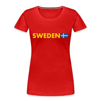 Schweden - Frauen Premium Bio T-Shirt - Rot - Vorne - Mia (176cm)