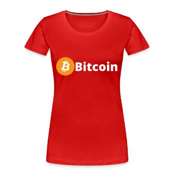 Bitcoin (Bitcoin) - Frauen Premium Bio T-Shirt - Rot - Vorne - Mia (176cm)