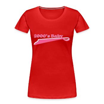Année 2000 baby - T-shirt bio Premium Femme - rouge - Devant - Mia (176cm)