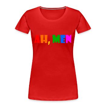 Ah men - T-shirt bio Premium Femme - rouge - Devant - Mia (176cm)