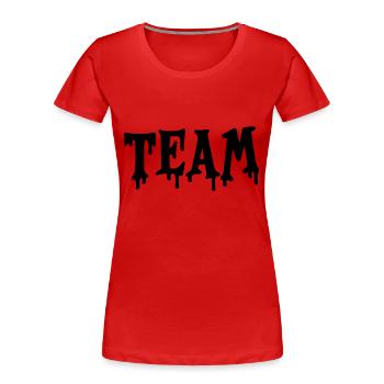team - Women's Premium Organic T-Shirt - red - Front - Mia (176cm)