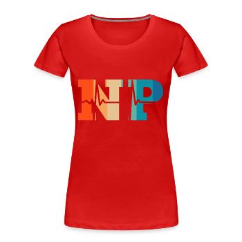 Herzschlag Retro Krankenschwester Praktiker - Frauen Premium Bio T-Shirt - Rot - Vorne - Mia (176cm)
