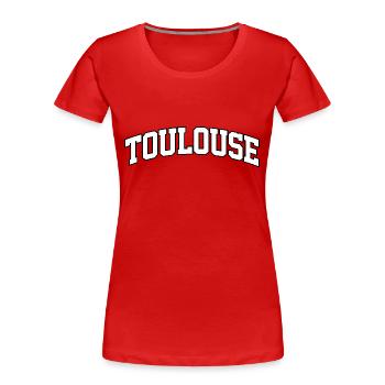 Logo Toulouse : Design collégial au style français - T-shirt bio Premium Femme - rouge - Devant - Mia (176cm)