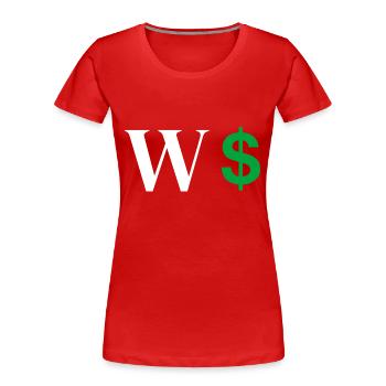 Buchstabe w Dollar - Frauen Premium Bio T-Shirt - Rot - Vorne - Mia (176cm)