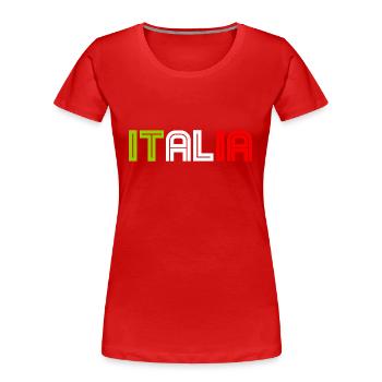 Italia - Italy - Italien - T-shirt bio Premium Femme - rouge - Devant - Mia (176cm)