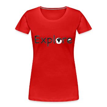 Explore - T-shirt bio Premium Femme - rouge - Devant - Mia (176cm)