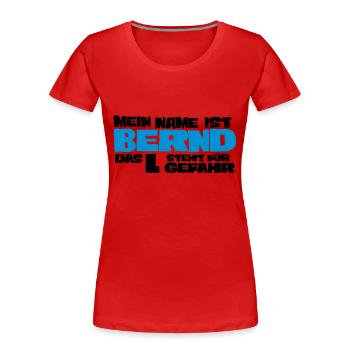 bernd - Women's Premium Organic T-Shirt - red - Front - Mia (176cm)