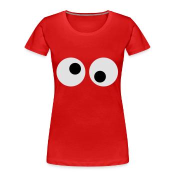 Gros yeux - T-shirt bio Premium Femme - rouge - Devant - Mia (176cm)