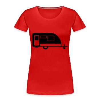 Logo icône de caravane remorque - T-shirt bio Premium Femme - rouge - Devant - Mia (176cm)
