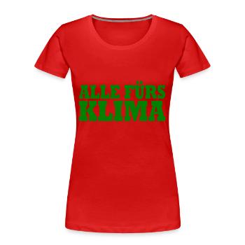 Alle fürs klima - Frauen Premium Bio T-Shirt - Rot - Vorne - Mia (176cm)