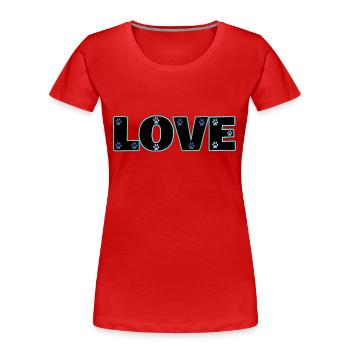 Love blue cat paws - Women's Premium Organic T-Shirt - red - Front - Mia (176cm)