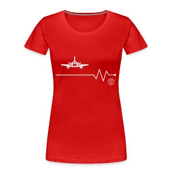 Airplane - Women's Premium Organic T-Shirt - red - Front - Mia (176cm)