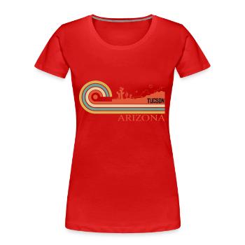 Tucson Arizona AZ City Vintage - Frauen Premium Bio T-Shirt - Rot - Vorne - Mia (176cm)
